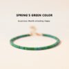 Exquisite green turquoise hand chain with a small group design, ancient square turquoise, fresh green jewelry.