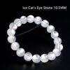 High quality natural cat's eye stone crystal bracelet for women, summer white bangle, new ice jade stone beads single circle.