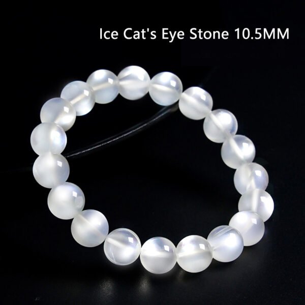 High quality natural cat's eye stone crystal bracelet for women, summer white bangle, new ice jade stone beads single circle.