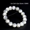High quality natural cat's eye stone crystal bracelet for women, summer white bangle, new ice jade stone beads single circle.