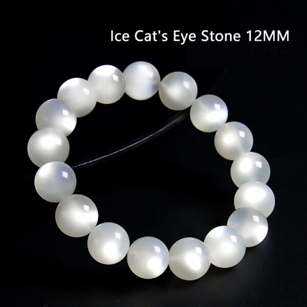 High quality natural cat's eye stone crystal bracelet for women, summer white bangle, new ice jade stone beads single circle.
