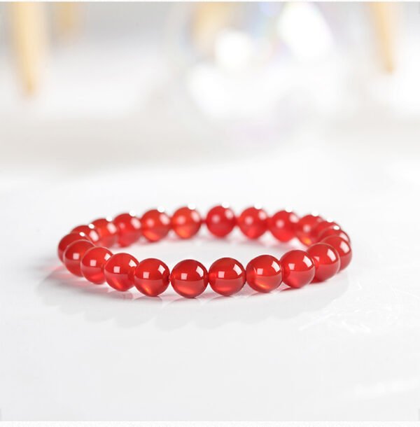 Red agate bracelet for women; beads for good luck; jadeite rosary beads for the year of the zodiac; red agate crystal beads men and women