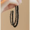 Natural obsidian bracelet for men and women, single circle hand beads for the year of the zodiac, retro style, personalized design to attract wealth and luck