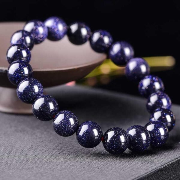 Natural blue sandstone full of stars blue sandstone beads men and women couple bracelet attracting single circle crystal jewelry female