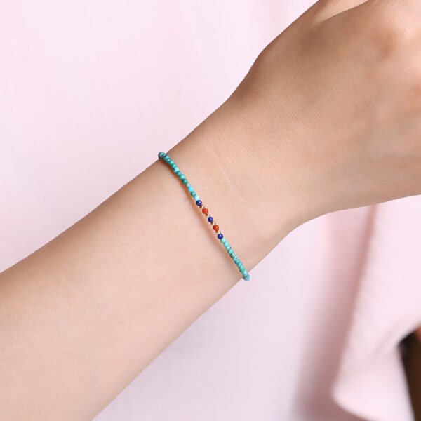 December birthstone fine 2mm natural genuine original mine turquoise bracelet best friend ins design niche design