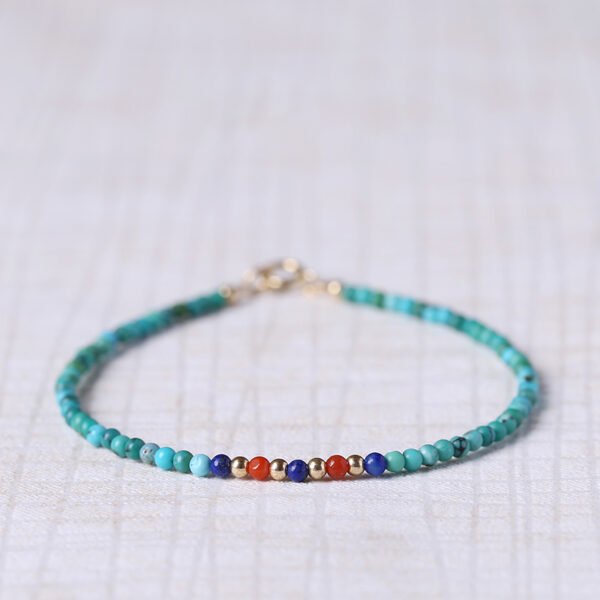 December birthstone fine 2mm natural genuine original mine turquoise bracelet best friend ins design niche design