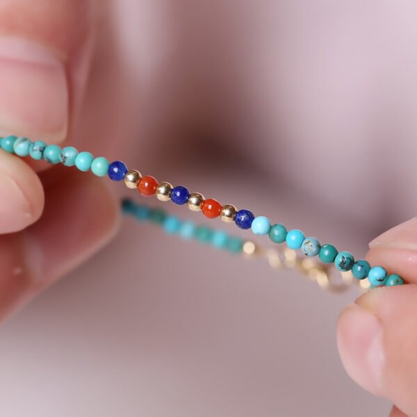 December birthstone fine 2mm natural genuine original mine turquoise bracelet best friend ins design niche design
