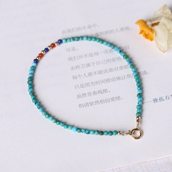 December birthstone fine 2mm natural genuine original mine turquoise bracelet best friend ins design niche design