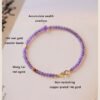 Fine 2m natural amethyst bracelet for women; small group design; light luxury vintage jewelry.