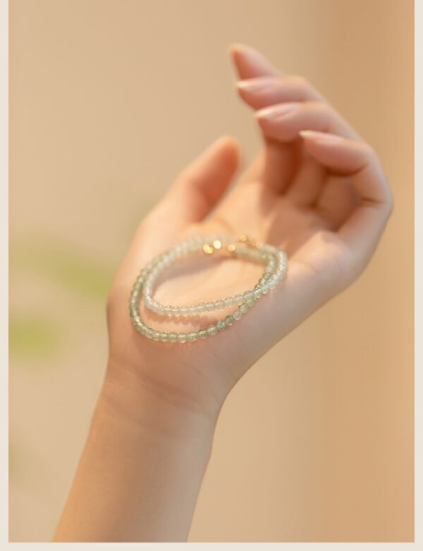 3mm faceted beads of badu cat's eye stone, women's bracelet, very fine crystal beads, vintage style jewelry.