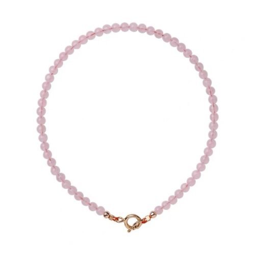 Pink crystal hand chain with super fine 3mm motor from Madagascar, women's light pink 14k gold-plated powder crystal
