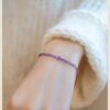 Fine 2m natural amethyst bracelet for women; small group design; light luxury vintage jewelry.