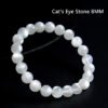 High quality natural cat's eye stone crystal bracelet for women, summer white bangle, new ice jade stone beads single circle.
