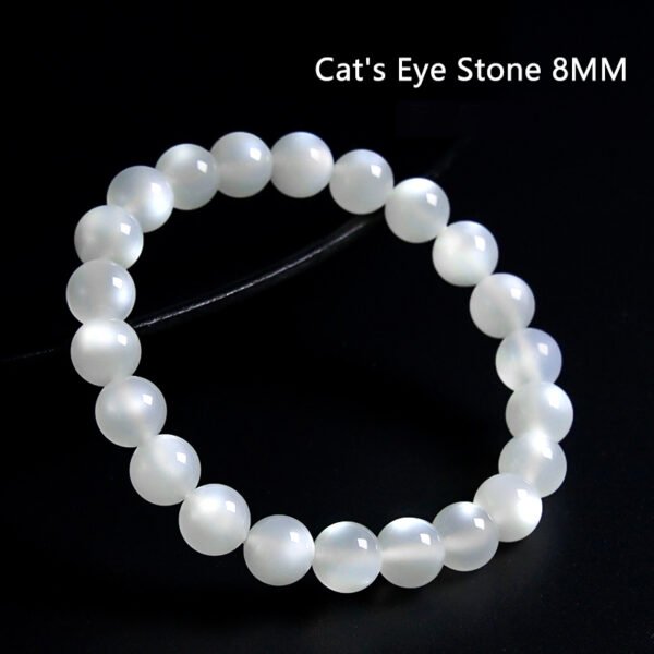High quality natural cat's eye stone crystal bracelet for women, summer white bangle, new ice jade stone beads single circle.