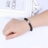 Natural obsidian black agate beads string beads loose beads single circle hand beads for men and women