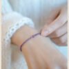 Fine 2m natural amethyst bracelet for women; small group design; light luxury vintage jewelry.