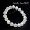 High quality natural cat's eye stone crystal bracelet for women, summer white bangle, new ice jade stone beads single circle.