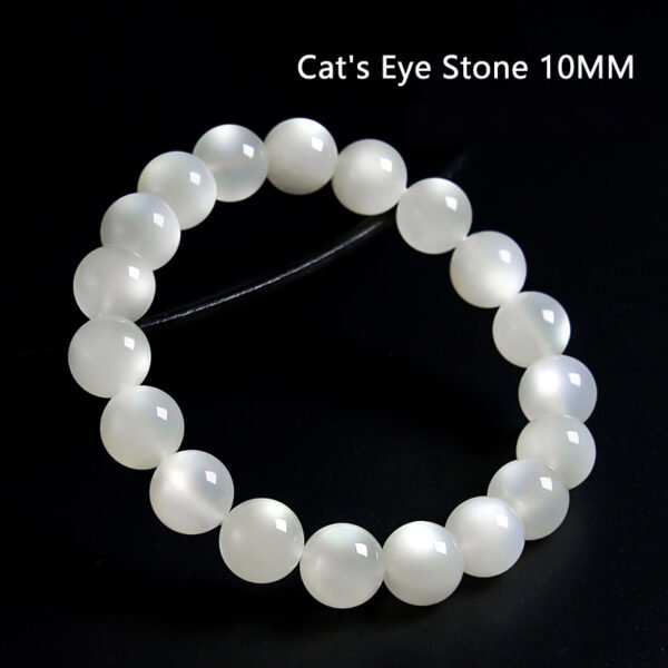 High quality natural cat's eye stone crystal bracelet for women, summer white bangle, new ice jade stone beads single circle.