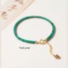 Exquisite green turquoise hand chain with a small group design, ancient square turquoise, fresh green jewelry.