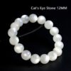 High quality natural cat's eye stone crystal bracelet for women, summer white bangle, new ice jade stone beads single circle.