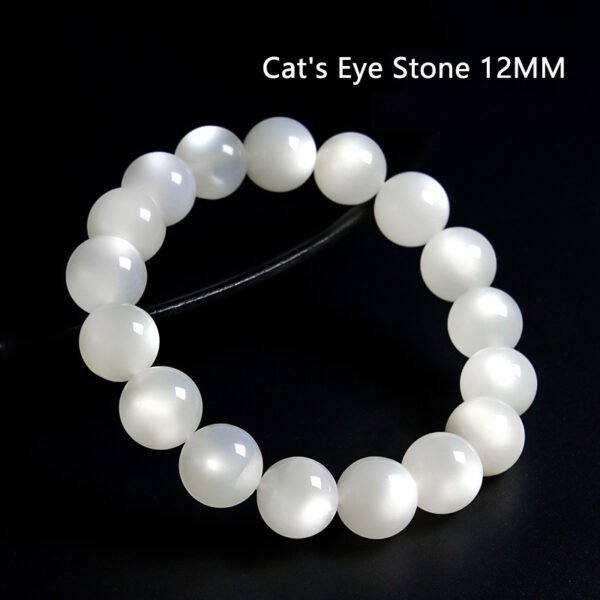 High quality natural cat's eye stone crystal bracelet for women, summer white bangle, new ice jade stone beads single circle.