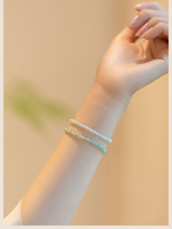 3mm faceted beads of badu cat's eye stone, women's bracelet, very fine crystal beads, vintage style jewelry.