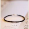 Natural obsidian bracelet for men and women, single circle hand beads for the year of the zodiac, retro style, personalized design to attract wealth and luck