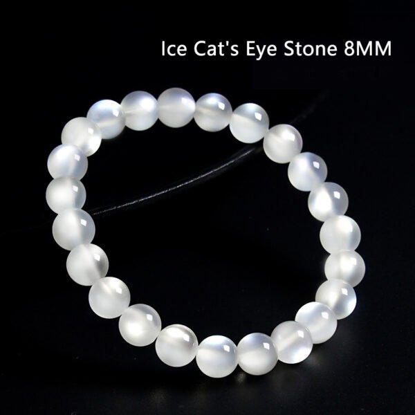 High quality natural cat's eye stone crystal bracelet for women, summer white bangle, new ice jade stone beads single circle.