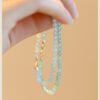 3mm faceted beads of badu cat's eye stone, women's bracelet, very fine crystal beads, vintage style jewelry.