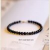 Natural obsidian bracelet for men and women, single circle hand beads for the year of the zodiac, retro style, personalized design to attract wealth and luck