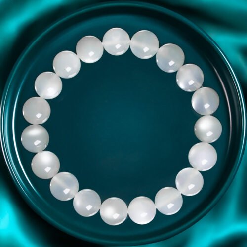 High quality natural cat's eye stone crystal bracelet for women, summer white bangle, new ice jade stone beads single circle.
