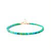 Exquisite green turquoise hand chain with a small group design, ancient square turquoise, fresh green jewelry.