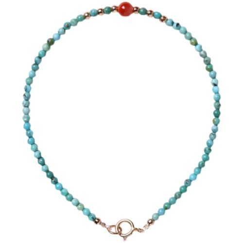Fine 2mm original ore high porcelain Qin ancient material unoptimized small green turquoise beads for women; red agate beads for women