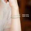 3mm faceted beads of badu cat's eye stone, women's bracelet, very fine crystal beads, vintage style jewelry.