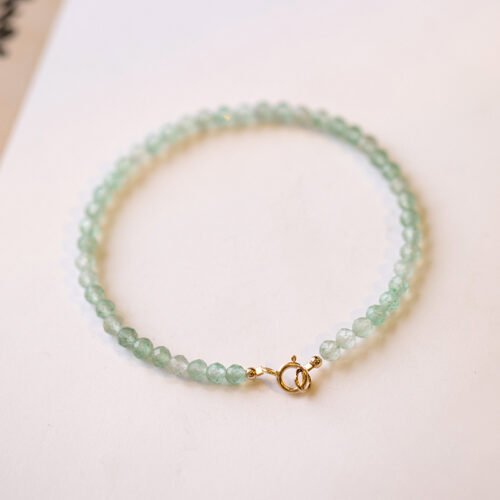 3mm faceted beads of badu cat's eye stone, women's bracelet, very fine crystal beads, vintage style jewelry.