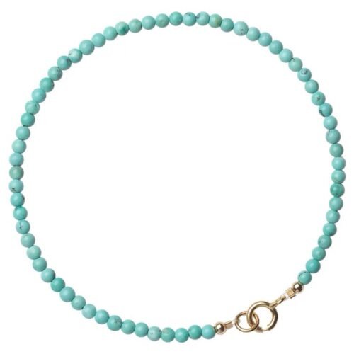 Natural fine turquoise green bracelet for women; summer small beads birthday gift; ancient style retro green turquoise.