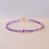 Fine 2m natural amethyst bracelet for women; small group design; light luxury vintage jewelry.