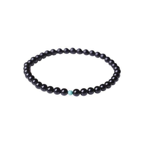 Black stone natural color eye obsidian bracelet for women, Korean version, simple and personalized gift, natural thin female couple bracelet, cherish each other; mm-6mm.