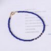 Fine 2mm natural lapis lazuli bracelet for women; original design by ins; small crystal for best friends.