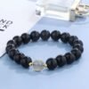 Natural obsidian black agate beads string beads loose beads single circle hand beads for men and women