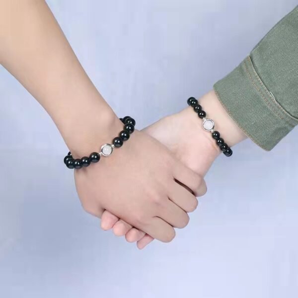 Natural obsidian black agate beads string beads loose beads single circle hand beads for men and women