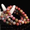 Agate bracelet with colorful double-color gradient, dark candy color jewelry for women