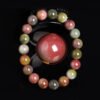 Agate bracelet with colorful double-color gradient, dark candy color jewelry for women