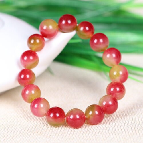 Watermelon jadeite bracelet for women; tourmaline bracelet; watermelon tourmaline bracelet