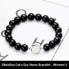 Natural obsidian black agate beads string beads loose beads single circle hand beads for men and women