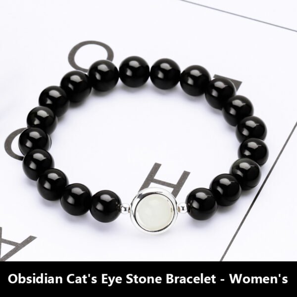 Natural obsidian black agate beads string beads loose beads single circle hand beads for men and women