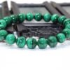 Colorful elegant natural malachite bracelet with ethnic style green crystal beads in Chinese style round beads with concentric circles