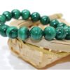 Colorful elegant natural malachite bracelet with ethnic style green crystal beads in Chinese style round beads with concentric circles