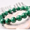 Colorful elegant natural malachite bracelet with ethnic style green crystal beads in Chinese style round beads with concentric circles