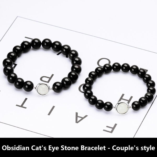 Natural obsidian black agate beads string beads loose beads single circle hand beads for men and women